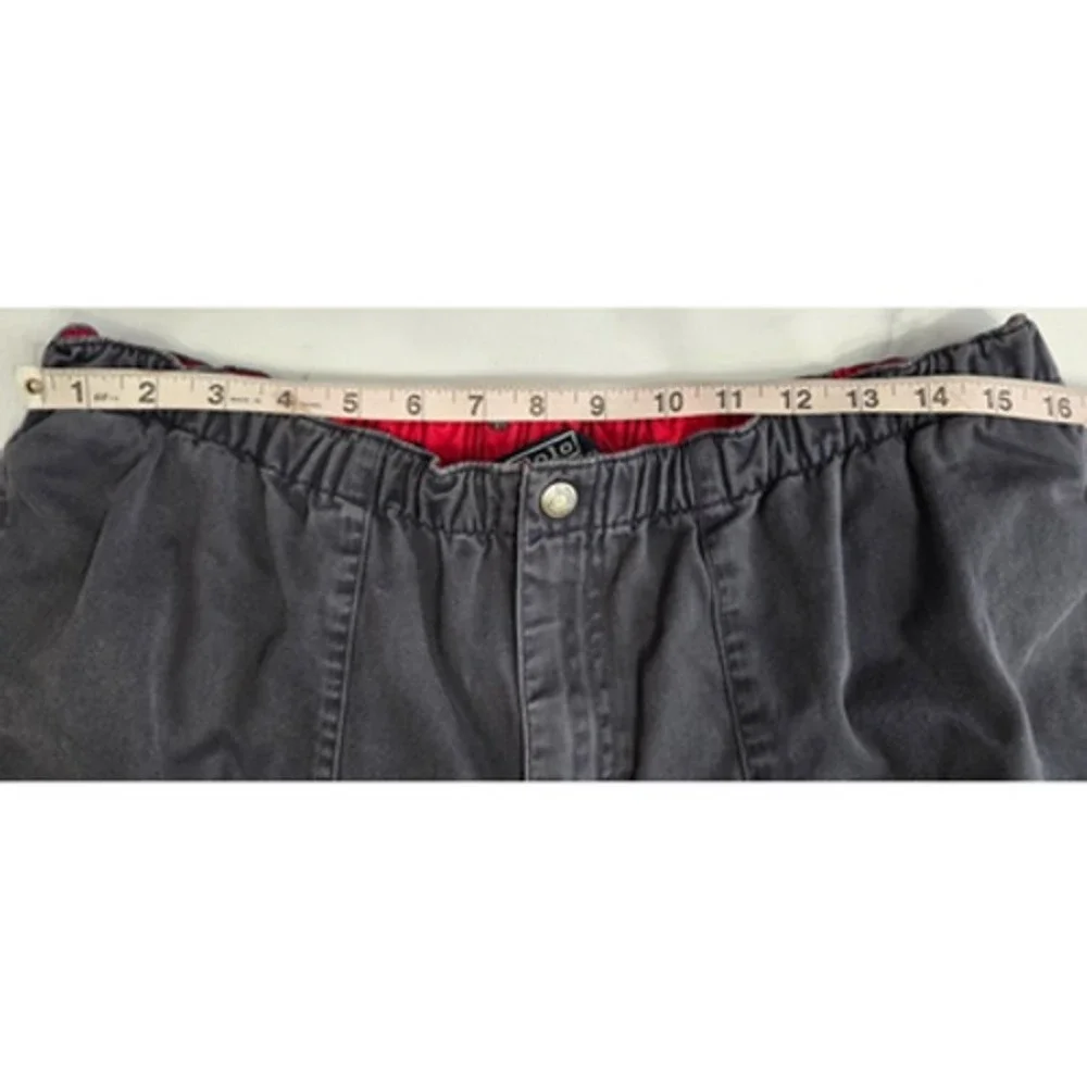 Vintage Polo Ralph Lauren Mens Chino Shorts Large Gray Blue Cotton Elastic Waist